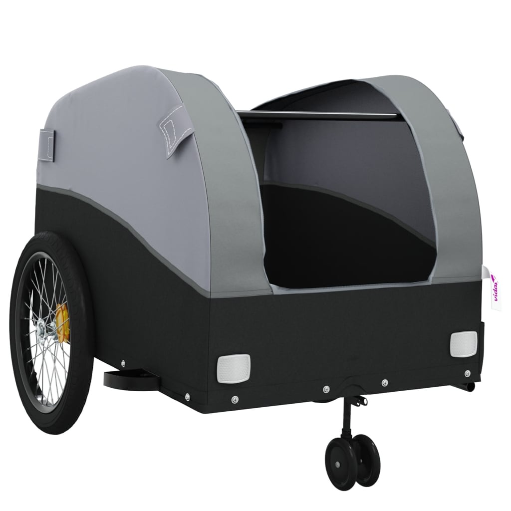 Bike Trailer Black and Grey 45 kg Iron