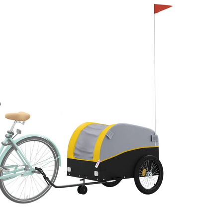 Bike Trailer Black and Yellow 45 kg Iron