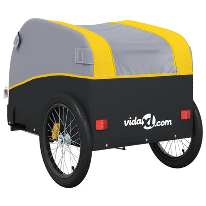 Bike Trailer Black and Yellow 45 kg Iron