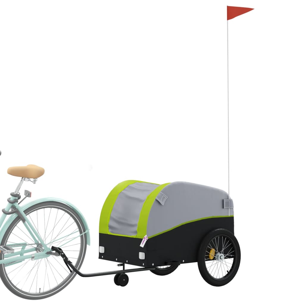 Bike Trailer Black and Green 45 kg Iron