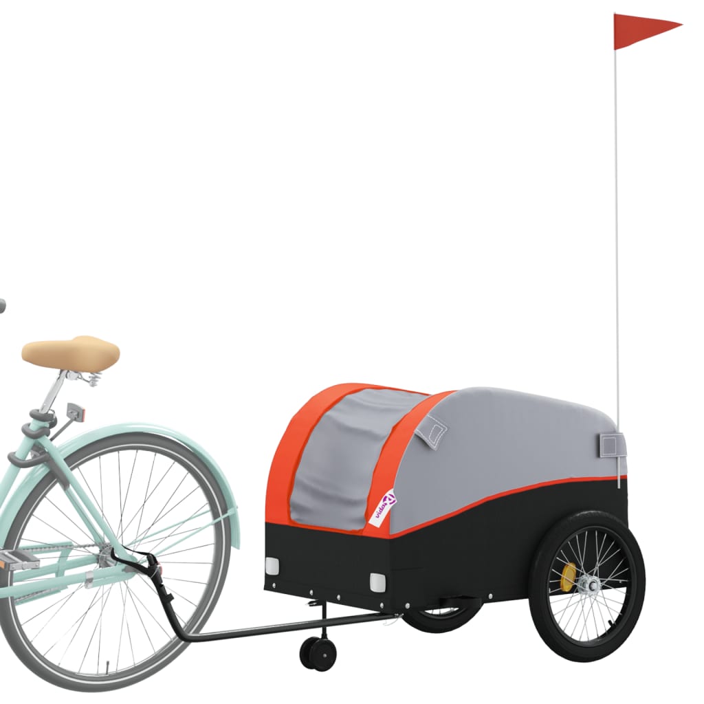 Bike Trailer Black and Orange 45 kg Iron