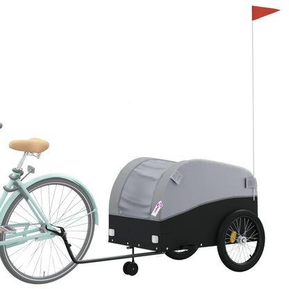 Bike Trailer Black and Grey 45 kg Iron