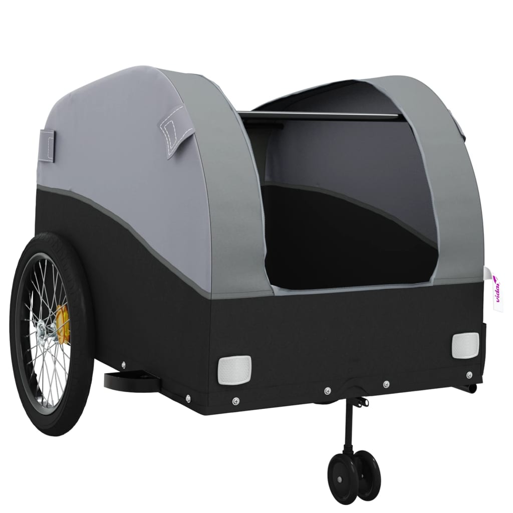 Bike Trailer Black and Grey 45 kg Iron