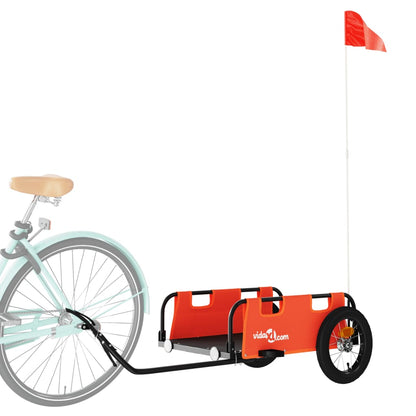Bike Trailer Orange Oxford Fabric and Iron