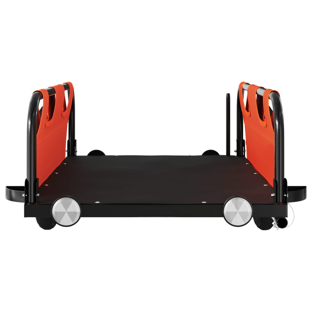 Bike Trailer Orange Oxford Fabric and Iron