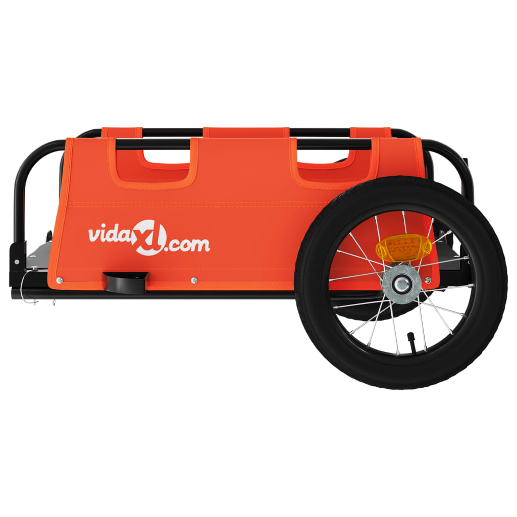 Bike Trailer Orange Oxford Fabric and Iron