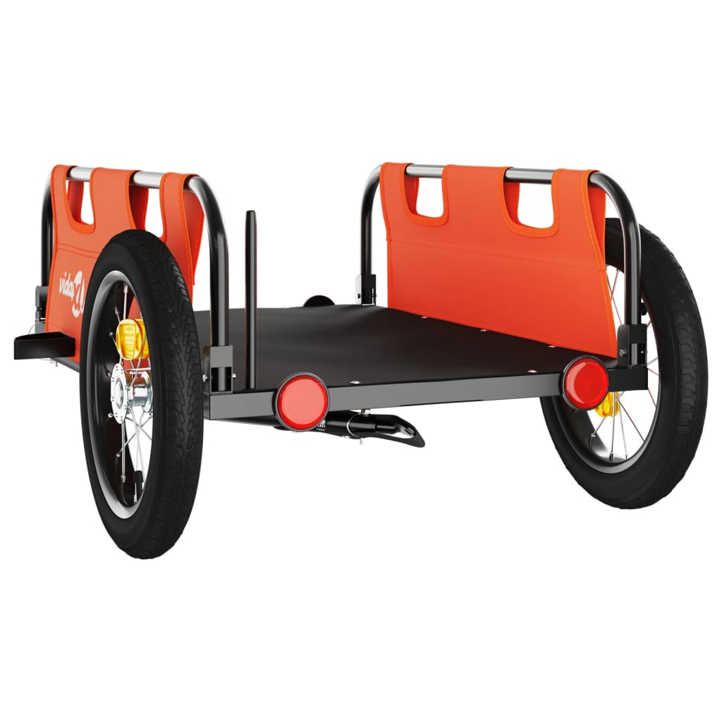 Bike Trailer Orange Oxford Fabric and Iron