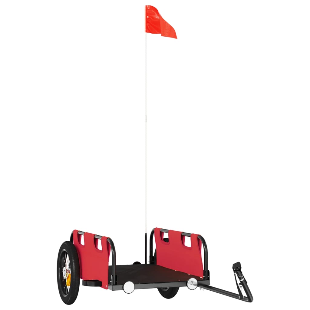 Bike Trailer Red Oxford Fabric and Iron