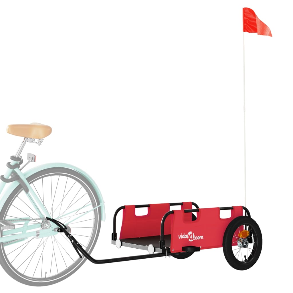 Bike Trailer Red Oxford Fabric and Iron