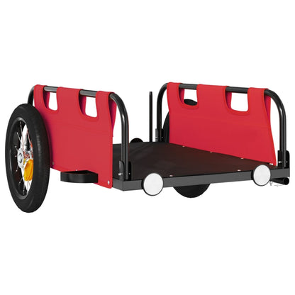 Bike Trailer Red Oxford Fabric and Iron