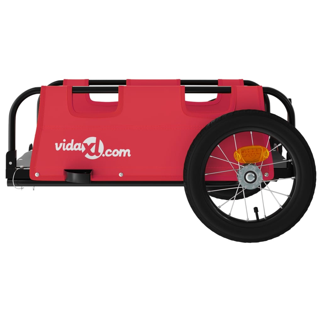 Bike Trailer Red Oxford Fabric and Iron