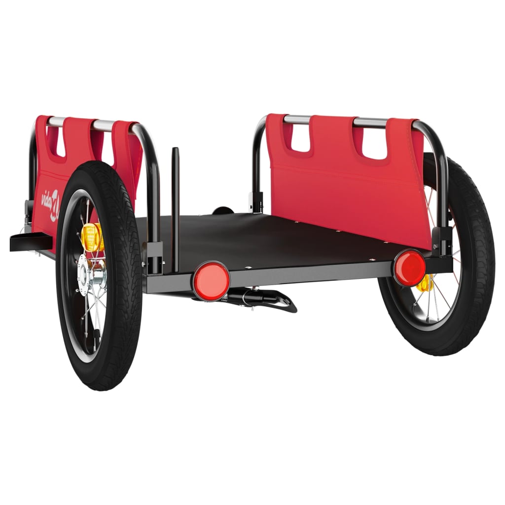 Bike Trailer Red Oxford Fabric and Iron