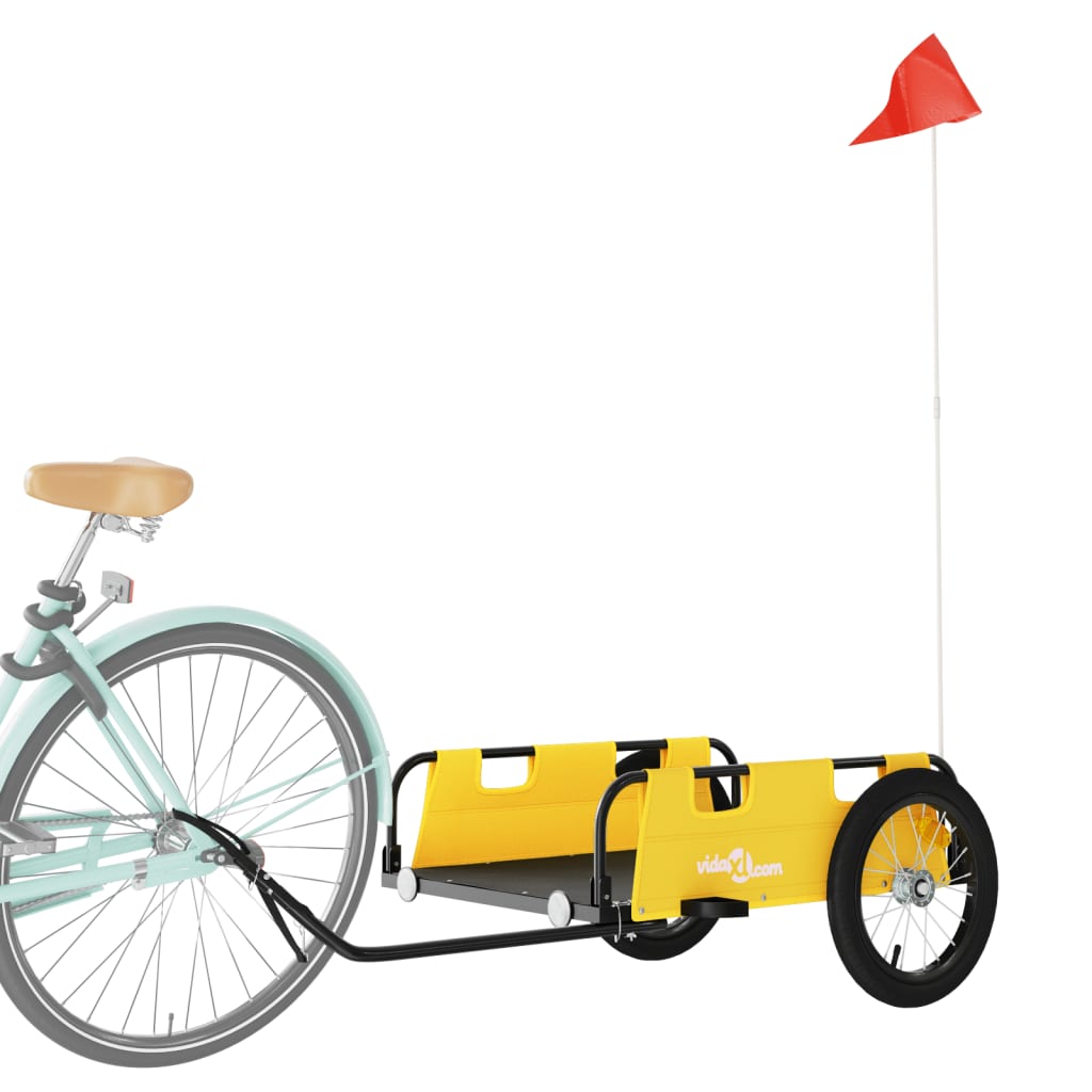 Bike Trailer Yellow Oxford Fabric and Iron