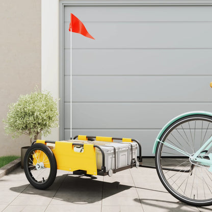 Bike Trailer Yellow Oxford Fabric and Iron