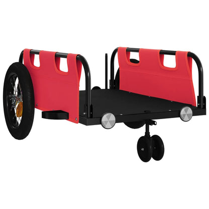 Bike Trailer Red Oxford Fabric and Iron