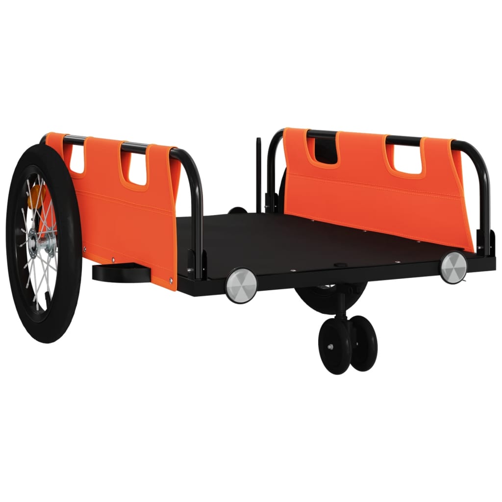 Bike Trailer Orange Oxford Fabric and Iron