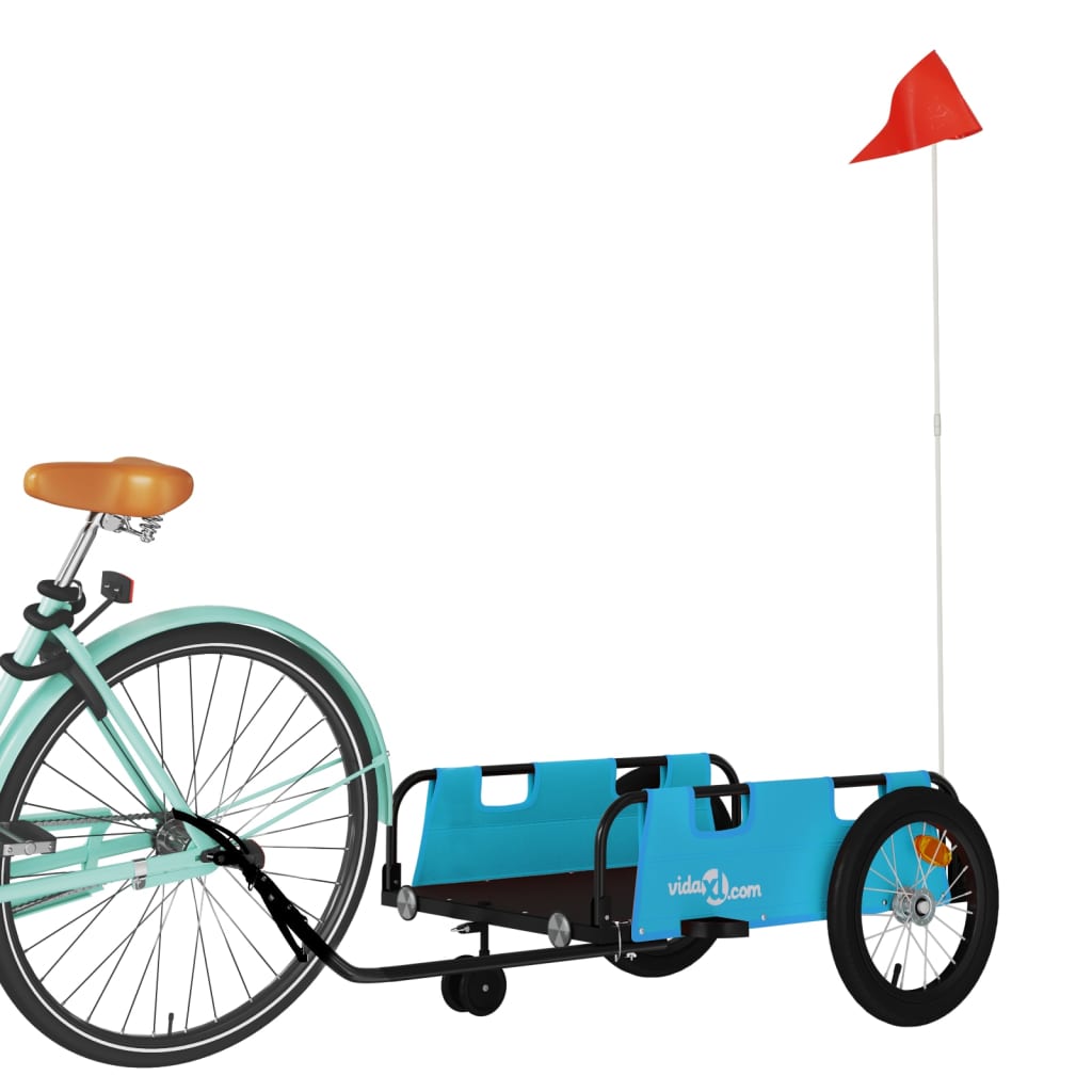 Bike Trailer Blue Oxford Fabric and Iron