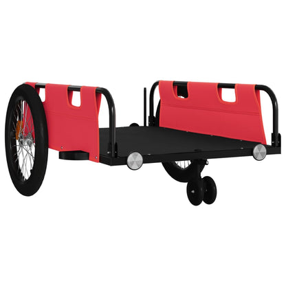 Bike Trailer Red and Black Oxford Fabric and Iron