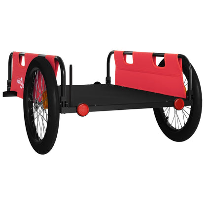 Bike Trailer Red and Black Oxford Fabric and Iron