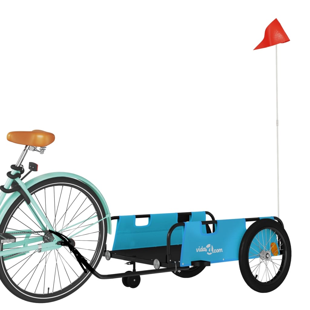 Bike Trailer Blue and Black Oxford Fabric and Iron