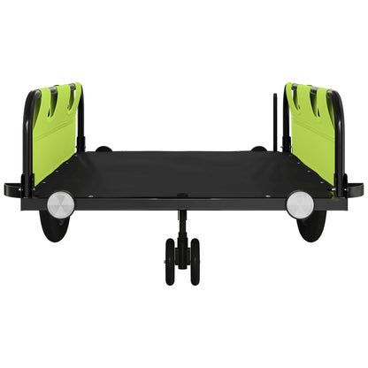 Bike Trailer Green and Black Oxford Fabric and Iron