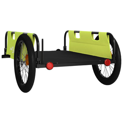 Bike Trailer Green and Black Oxford Fabric and Iron