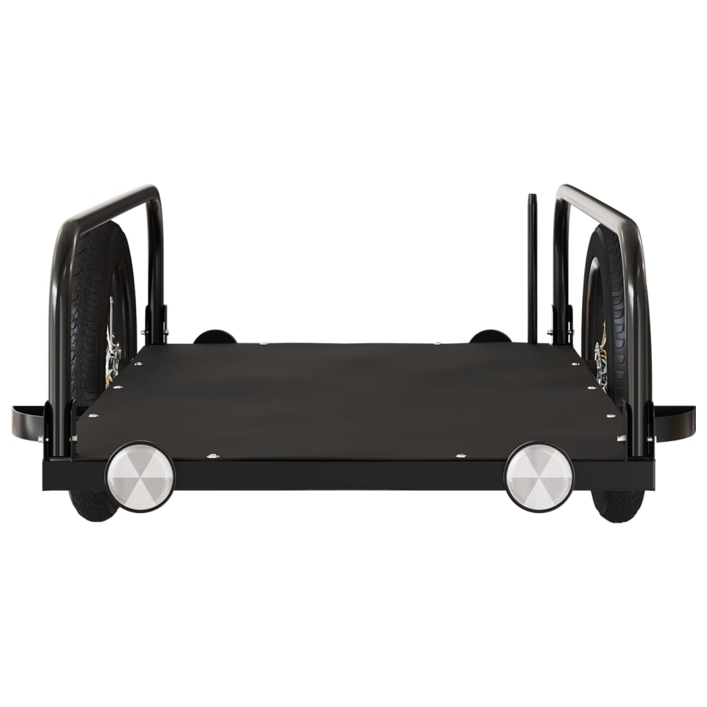 Bike Trailer Black 122x53x31 cm Iron