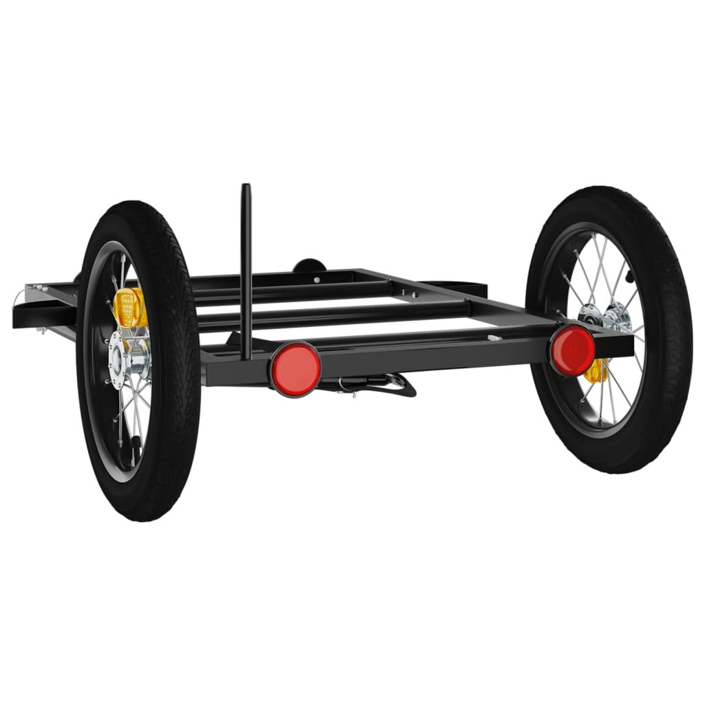 Bike Trailer Black 122x53x28 cm Iron