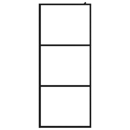 Walk-in Shower Wall with Shelf Black 80x195 cm