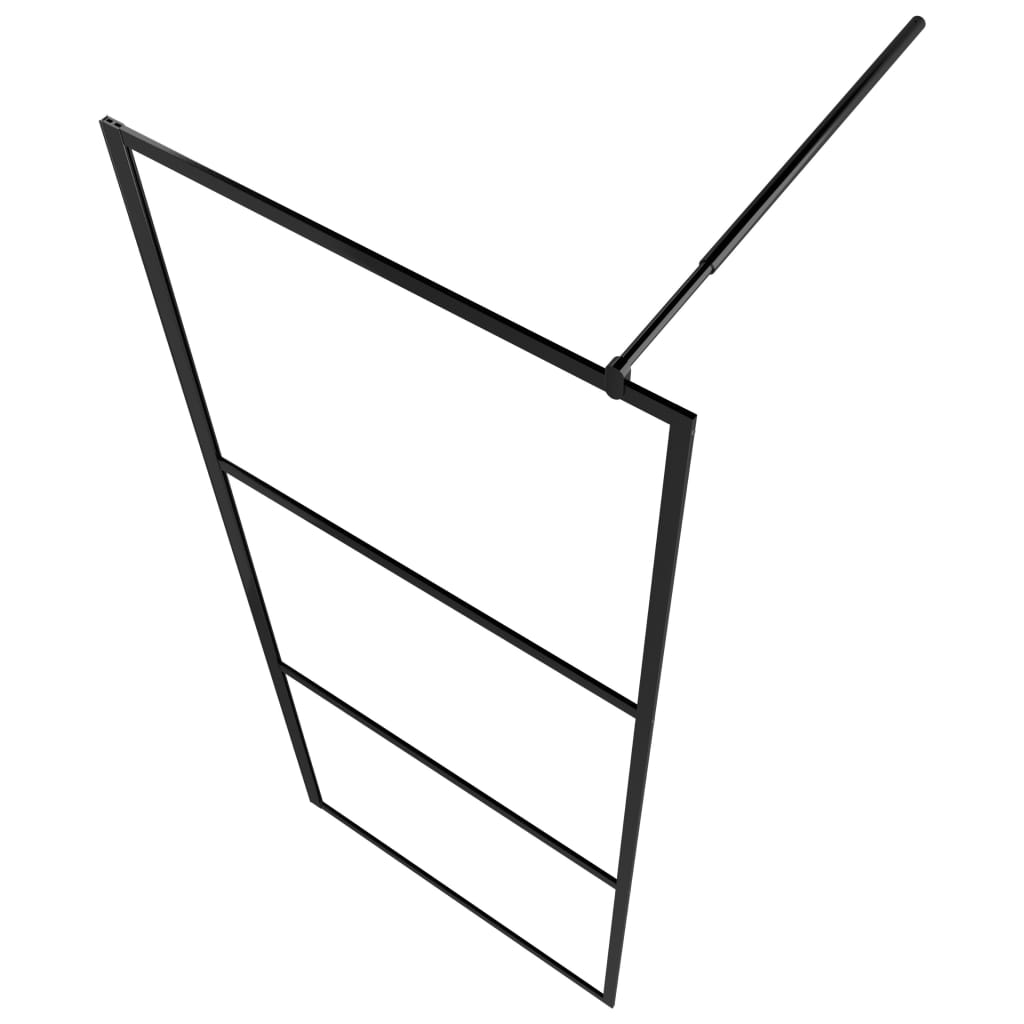 Walk-in Shower Wall with Shelf Black 80x195 cm