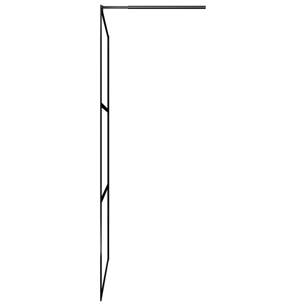 Walk-in Shower Wall with Shelf Black 80x195 cm