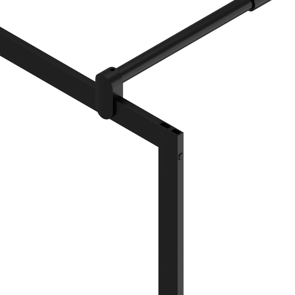 Walk-in Shower Wall with Shelf Black 80x195 cm