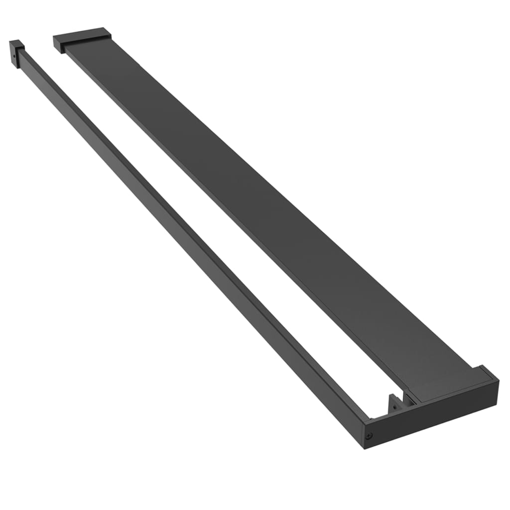 Walk-in Shower Wall with Shelf Black 80x195 cm