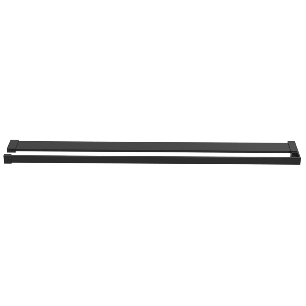 Walk-in Shower Wall with Shelf Black 39.4"x76.8" ESG Glass&Aluminum