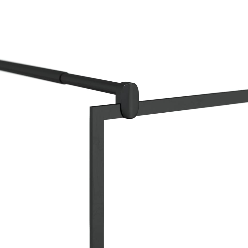 Walk-in Shower Wall with Shelf Black 39.4"x76.8" ESG Glass&Aluminum