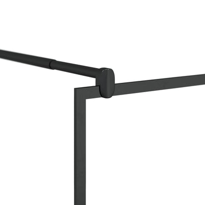 Walk-in Shower Wall with Shelf Black 39.4"x76.8" ESG Glass&Aluminum