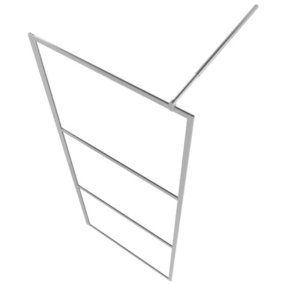 Walk-in Shower Wall with Shelf Chrome 90x195 cm ESG Glass&Aluminium