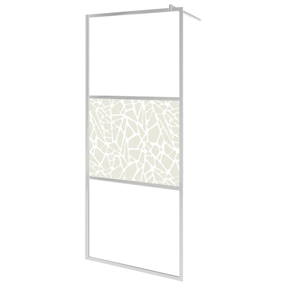 Walk-in Shower Wall with Shelf Chrome 90x195 cm ESG Glass&Aluminium