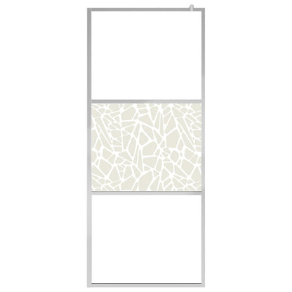 Walk-in Shower Wall with Shelf Chrome 90x195 cm ESG Glass&Aluminium