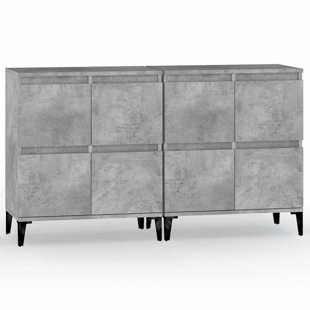 Sideboard 2 pcs Concrete Grey 60x35x70 cm Engineered Wood