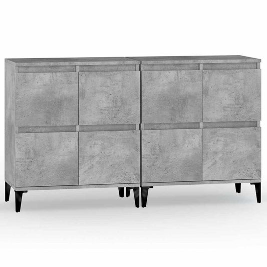 Sideboard 2 pcs Concrete Grey 60x35x70 cm Engineered Wood