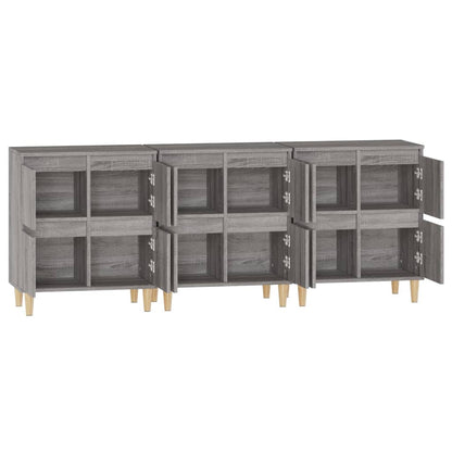 Sideboards 3 pcs Grey Sonoma 60x35x70 cm Engineered Wood
