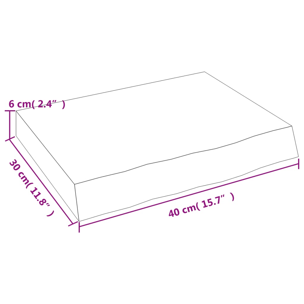Bathroom Countertop 40x30x(2-6) cm Untreated Solid Wood