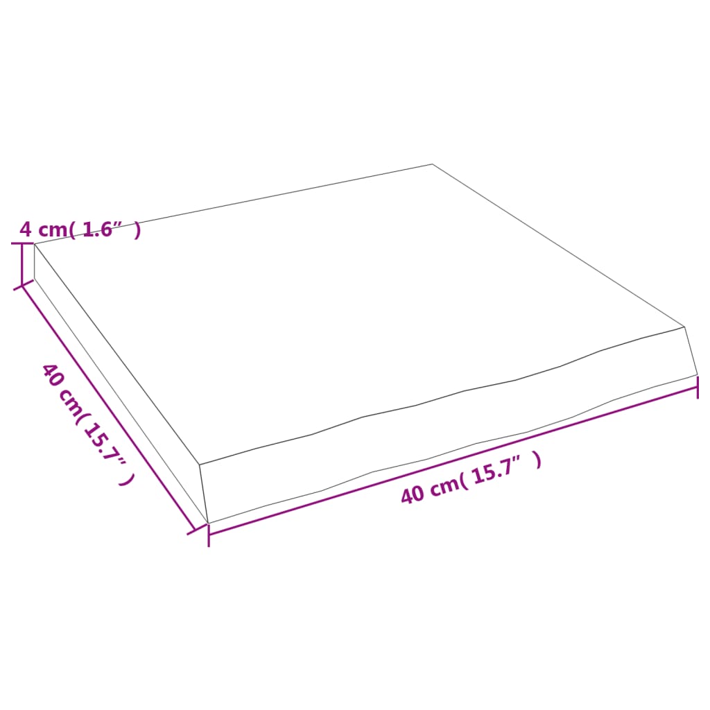 Bathroom Countertop 40x40x(2-4) cm Untreated Solid Wood