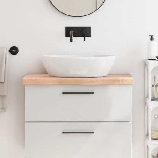 Bathroom Countertop 80x40x(2-6) cm Untreated Solid Wood