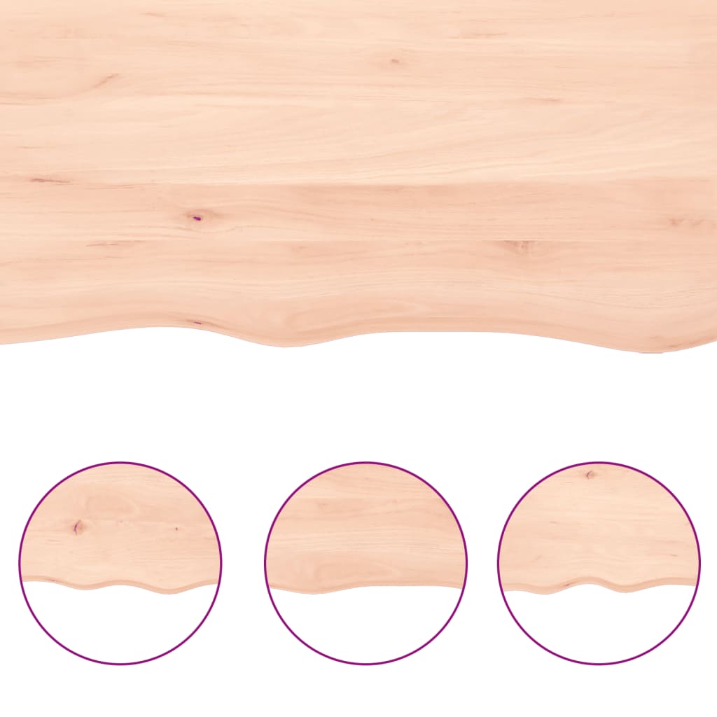 Bathroom Countertop 80x60x2 cm Untreated Solid Wood