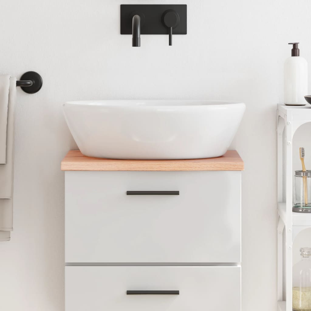 Bathroom Countertop Light Brown 40x40x2 cm Treated Solid Wood