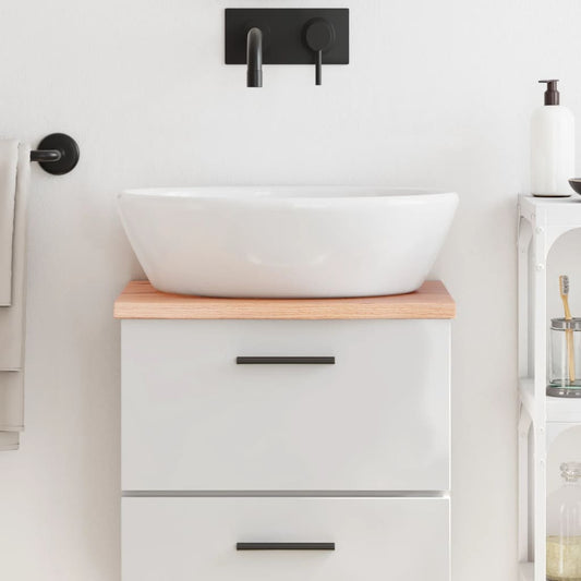 Bathroom Countertop Light Brown 40x40x2 cm Treated Solid Wood