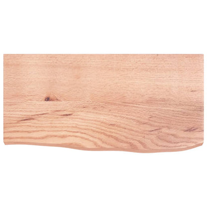 vidaXL Bathroom Countertop Light Brown 23.6"x11.8"x(0.8"-1.6") Treated Solid Wood