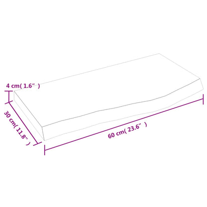 vidaXL Bathroom Countertop Light Brown 23.6"x11.8"x(0.8"-1.6") Treated Solid Wood